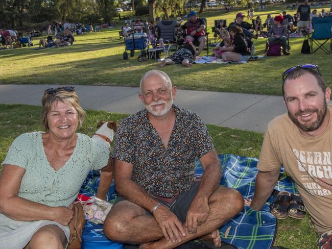 Carol Vince Steven Vince and Dean Vince in Mildura to bring in the New Year. Picture: Noel Fisher