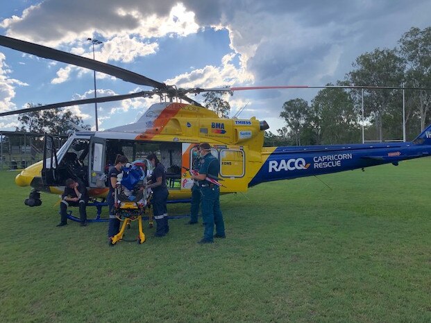 The RACQ Capricorn Rescue Helicopter was tasked to Miriam Vale rugby league grounds to airlift a man to hospital.