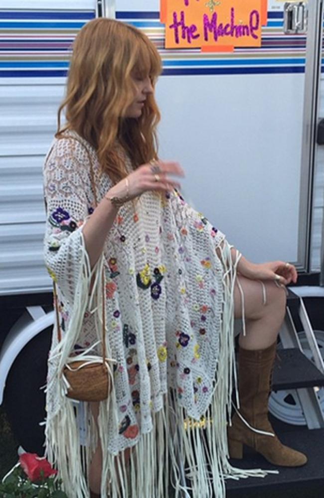 Hippy vibe ... Florence Welch makes an impression at Coachella. Picture: Instagram