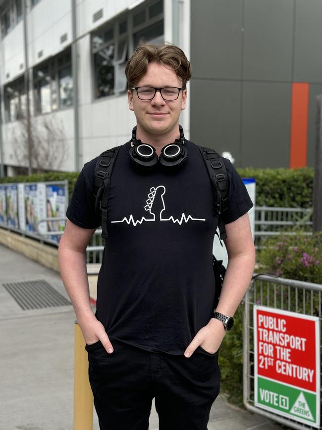 Daniel Welch, 22, said he voted for the Independents and Greens at the Epping by-election. Picture: Amaani Siddeek