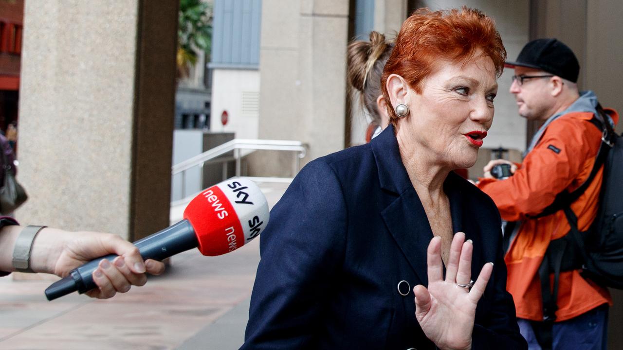 Senator Pauline Hanson arrives at Federal Court in April. Picture: NCA NewsWire/Nikki Short