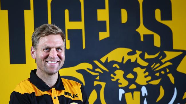 Former Power star Kane Cornes is back at Glenelg Football Club, working in a part-time development coaching role. Picture: Sarah Reed