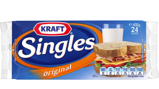 Kraft Singles in their new-look packaging.