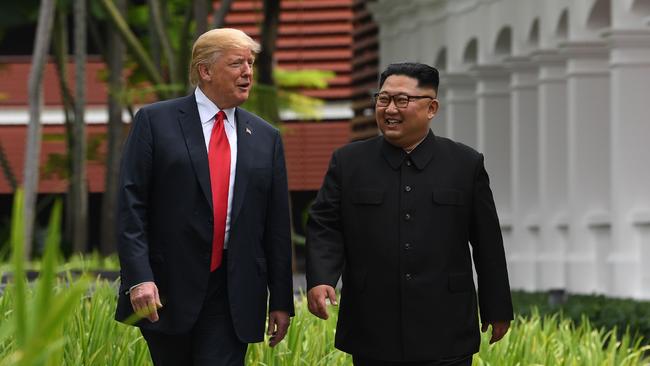 Donald Trump and North Korean leader Kim Jong-un enjoy a bizarre love-hate bromance. Picture: AFP