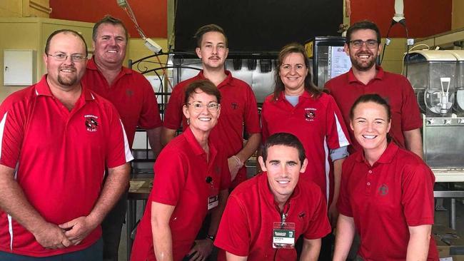 The Kingaroy Bunnings team with some of the Red Ants volunteers in their freshly painted clubhouse. Picture: Kingaroy Bunnings