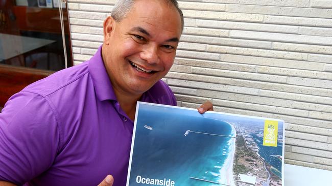 Mayor Tom Tate when announcing a new site for the CST at Philip Park on The Spit.