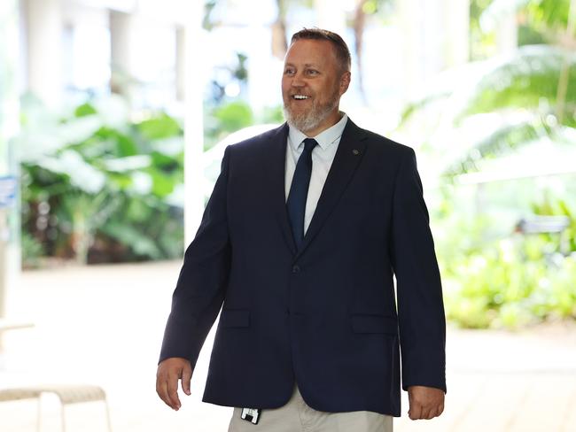 Cairns Regional Council deputy mayor Brett Olds was all smiles following a special meeting where Cairns councillors voted for Ken Gouldthorp to become the council's next chief executive. Picture: Brendan Radke