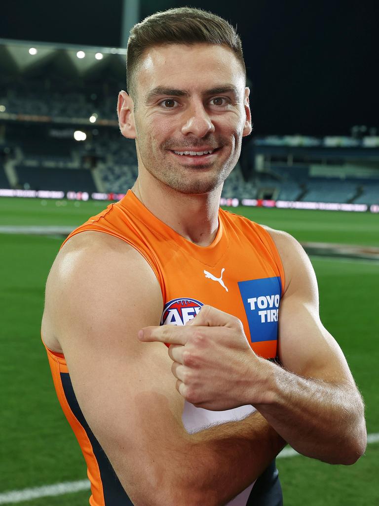 Giants skipper Stephen Coniglio did the same but will the AFL make it mandatory? Picture: Michael Klein