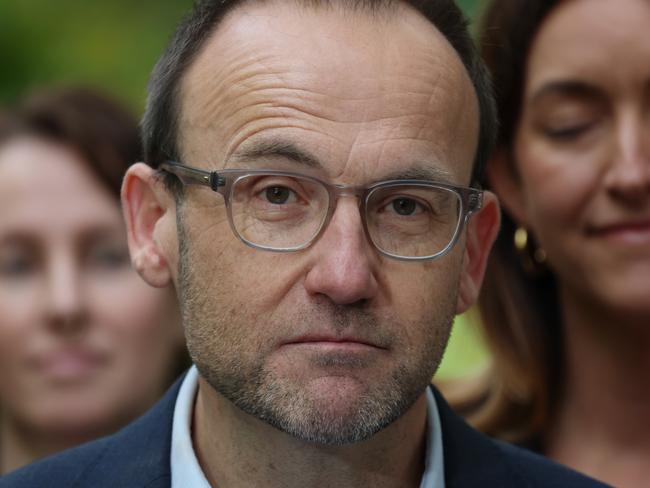 Greens leader Adam Bandt holds a press conference to concede he has lost the Federal seat of Melbourne. Picture: NewsWire/ David Crosling