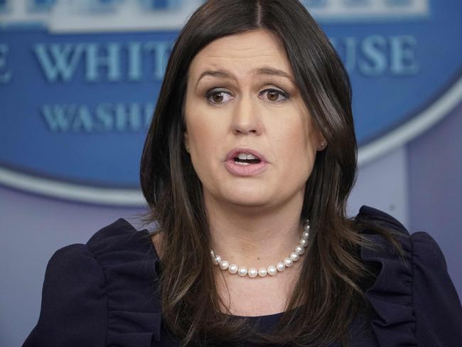 White House Press Secretary Sarah Sanders. Picture: AFP