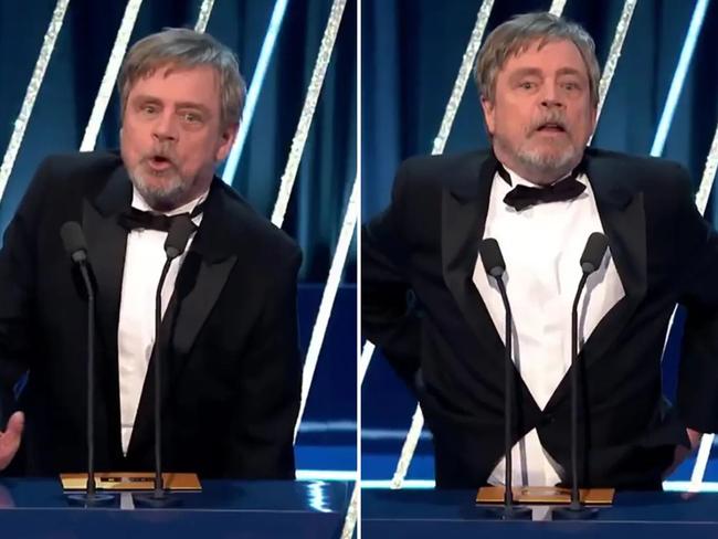 The legendary actor had a waldrobe mulfunction at the BAFTAs.Photo: X