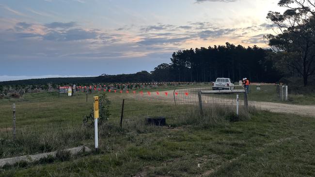 Workers at the scene near Second Valley. Picture: The Advertiser