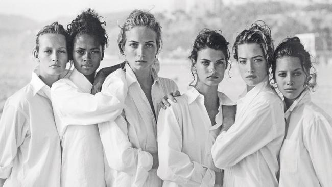 Peter Lindbergh’s iconic 1988 photo featuring six then-emerging “supermodels” including Linda Evangelista and Christy Turlington. (Picture: Peter Lindbergh)