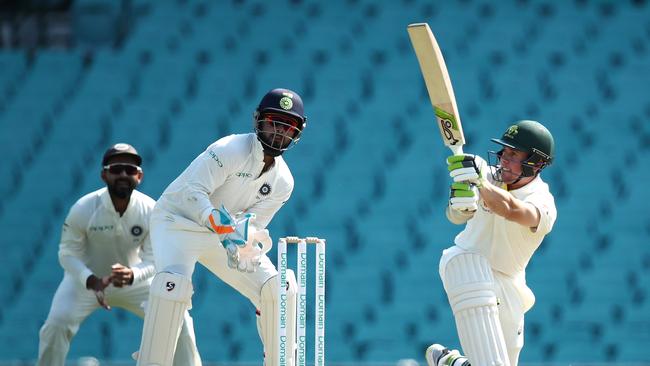 Harry Nielsen finished the day’s play with an unbeaten half-century. Picture: Getty