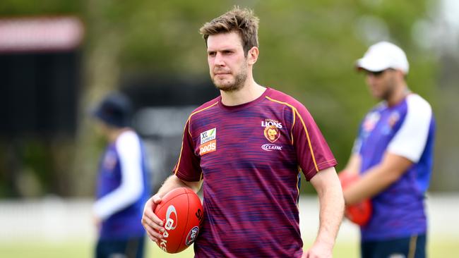 Grant Birchall at Brisbane training. Picutre: Bradley Kanaris/AFL Photos