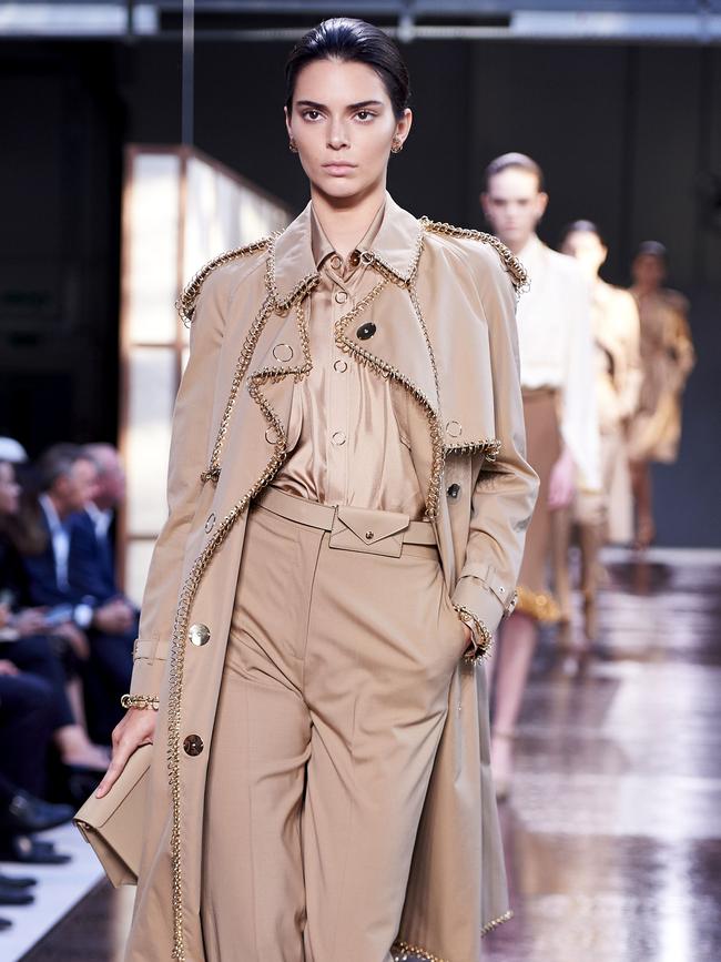 Kendall Jenner walks during the Burberry S/S19 show in September 2018. Picture: Niklas Hallen/AFP