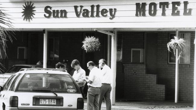 Police at the Sun Valley Motel in 1993