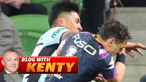 Billy Slater is in trouble over this tackle.