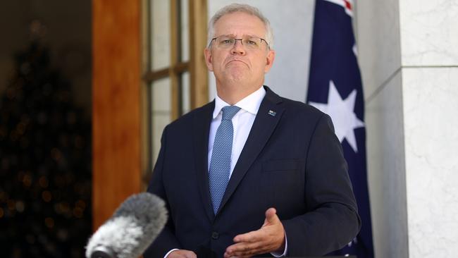 Scott Morrison’s government faces the loss of up to 12 seats if the Newspoll results were to be replicated on a uniform basis at an election. Picture: Gary Ramage