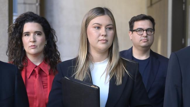 Brittany Higgins arrives at Federal Court during the defamation case. Picture: NCA NewsWire / Jeremy Piper