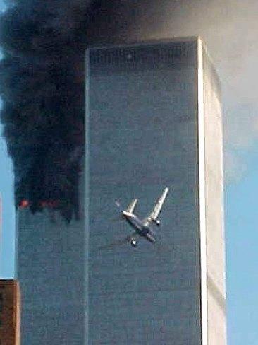 The second plane moments before it slams into the second tower of the World Trade Centre, on September 11, 2001. AP