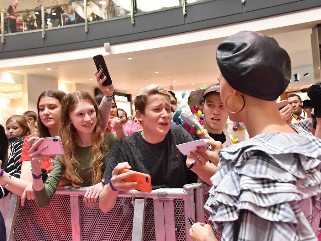 Katy Perry photographed at Westfield Marion, Adelaide on Sunday the 29th of July 2018. (AAP/ Keryn Stevens)