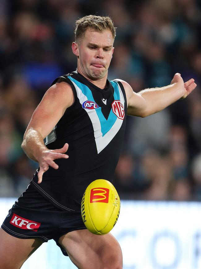 Dan Houston says he’s staying at Port Adelaide. Picture: Sarah Reed/AFL Photos via Getty Images