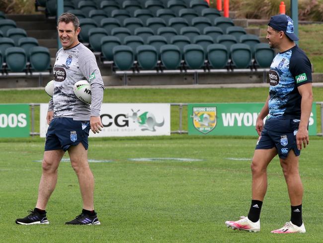 Coach Brad Fittler (L) dropped Walker in 2019, but refused to write him off for 2020. Picture: Jonathan Ng