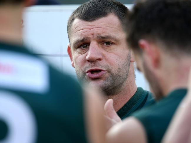 EDFL football: Airport West V Pascoe Vale.at Airport west.. Airport West playing coach 6 Adam Contessa Picture: Mark Wilson