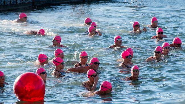 2024 Masters Swimming Australia National Championships open swim event in Darwin. Picture: Pema Tamang Pakhrin