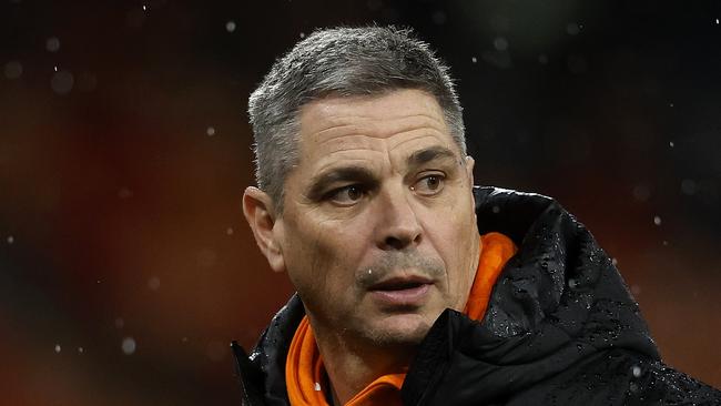 Giants coach Adam Kingsley during the Round 15 AFL Sydney Derby between the GWS Giants and Sydney Swans at Engoe Stadium on June 22, 2024. Photo by Phil Hillyard(Image Supplied for Editorial Use only - **NO ON SALES** - Â©Phil Hillyard )