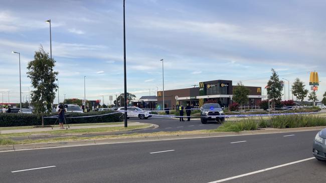 Police blocked off Exford Road in Weir View after a man was allegedly set upon and stabbed by a group of youths on Saturday February 17. Picture: Matthew Younan