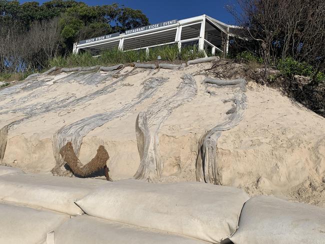 Erosion continues to plague Main Beach and Clarkes Beach in Byron Bay, pictured on June 7 2021. Picture: Liana Boss