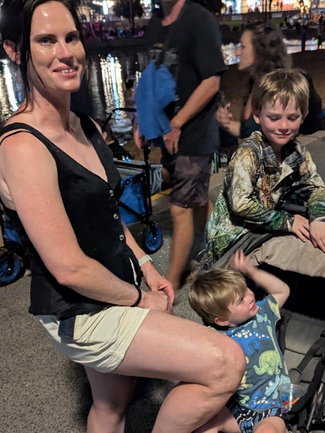 The Northcott family at Darwin Waterfront Precinct for the New Year's Eve 2024 fireworks. Picture: Alex Treacy