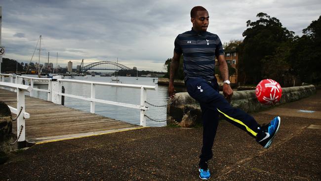 Danny Rose of Tottenham Hotspur FC poses for a portrait during a Special Olympics coaching clinic at Birchgrove Oval, Sydney ahead of Tottenham's match against the A-League's Sydney FC. Pic Brett Costello