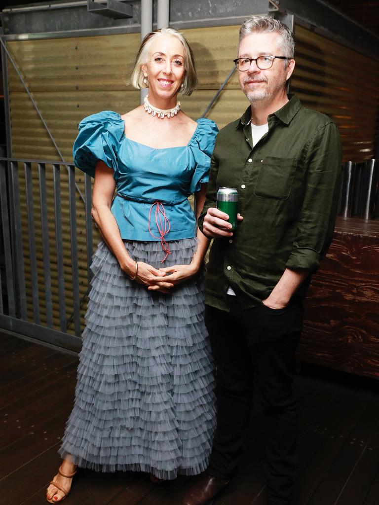 Michelle Farquhar and Keith Burt at Brisbane Portrait Prize at Brisbane Powerhouse in New Farm on Wednesday, October 7, 2020. Photo: Claudia Baxter Socials: Damien Anthony Rossi. Picture: Kim Rafael Llige