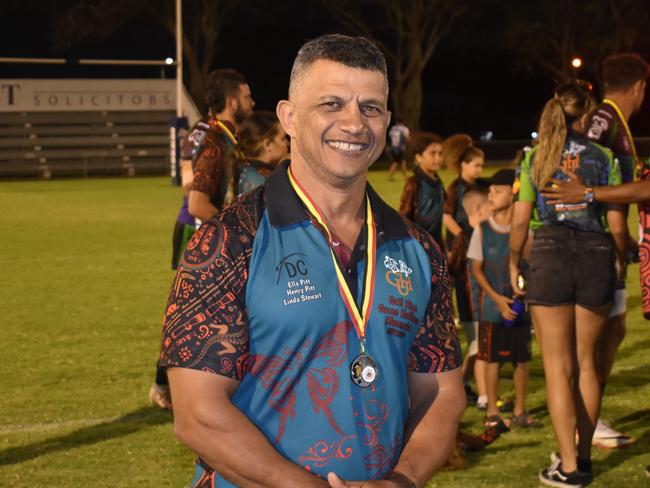 GH United coach Richie Irelandes after his side's win at the Mackay Indigenous Rugby League Carnival. Picture: Mitch Bourke.