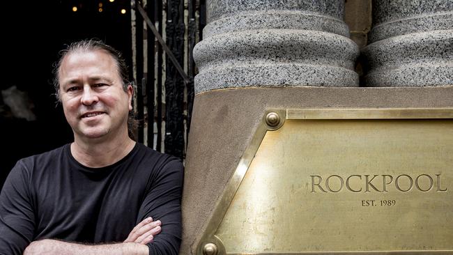 Neil Perry outside his Rockpool restaurant on Bridge St, which will close its doors on July 30, and reopen as a more ‘casual experience’ called Eleven Bridge. Picture: Damien Shaw