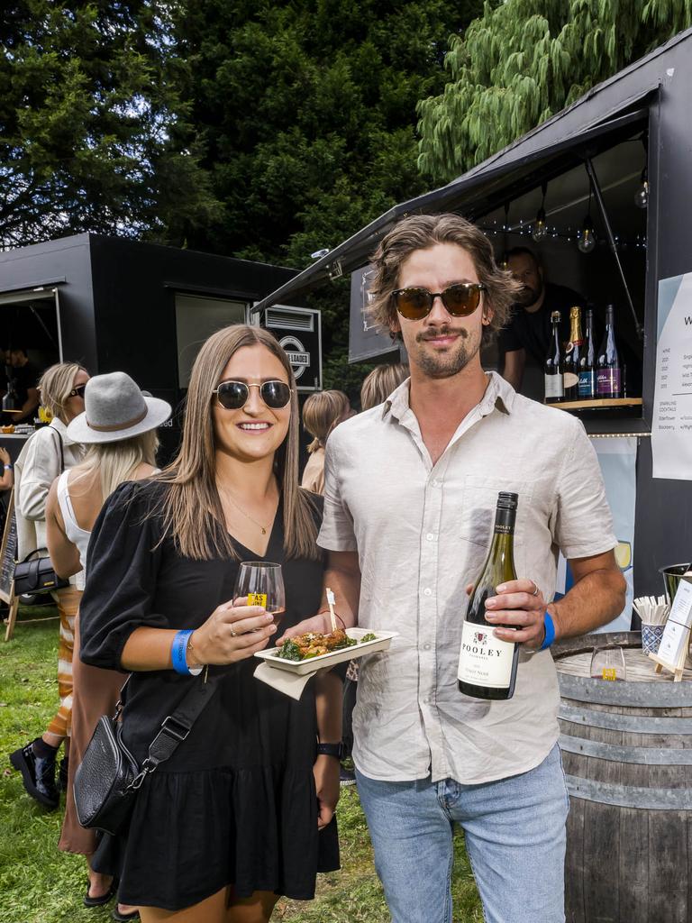 Abbey Stacey and Zack Harris. TAS Wine Festival. Picture: Caroline Tan