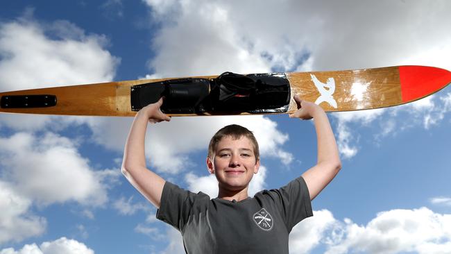 Water skier Luke Johnson, who is legally blind, won the Jim Dowsley Award, which is given to someone beating the odds. Picture: Hamish Blair