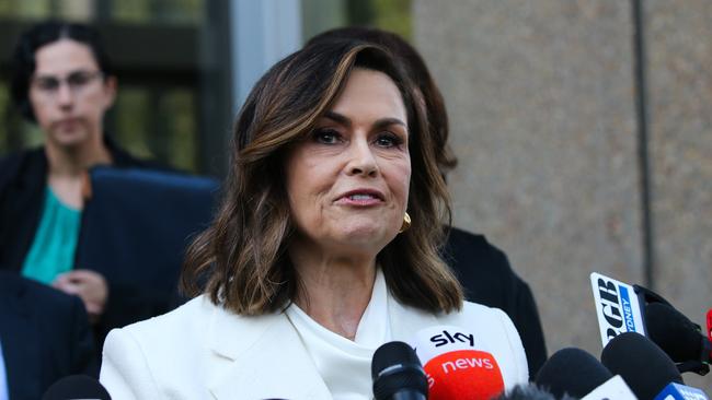 Lisa Wilkinson speaks outside the Federal Court earlier this year. Picture: NCA Newswire / Gaye Gerard.