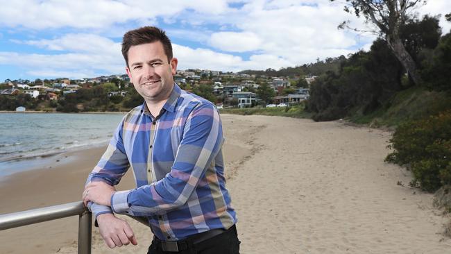 New Kingborough Council Mayor Dean Winter at Blackmans Bay. Picture: LUKE BOWDEN