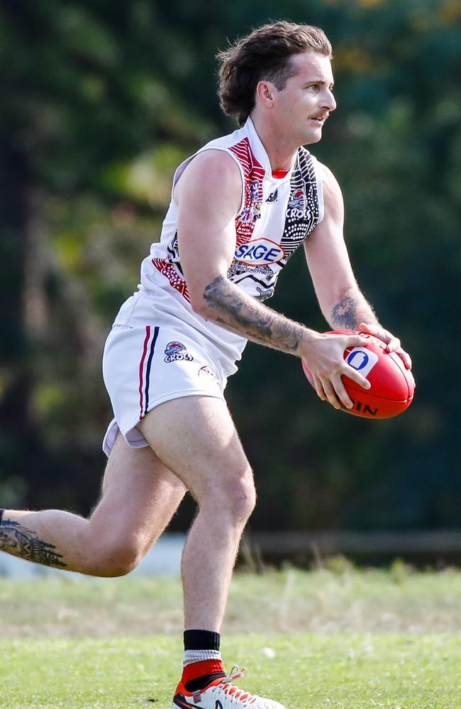 Beau Schwarze has been pivotal for Southern Districts success early on in the 2023-24 NTFL season. Picture: Celina Whan / AFLNT Media