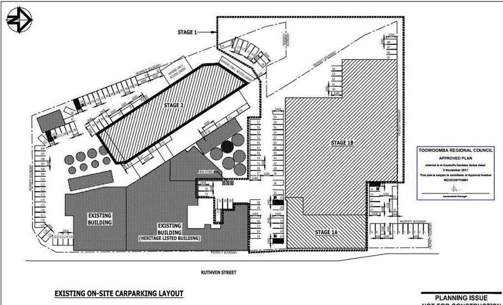 Approved plans for stage one of the Mills Precinct development, Toowoomba. Picture: Matthew Newton