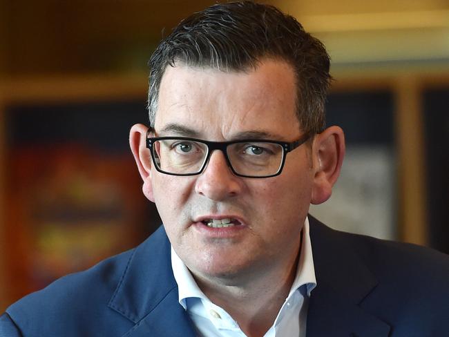 MELBOURNE, AUSTRALIA - NOVEMBER 12TH, 2022: Premier Daniel Andrews makes an announcement, at Library at The Dock, Docklands.Picture: Nicki Connolly