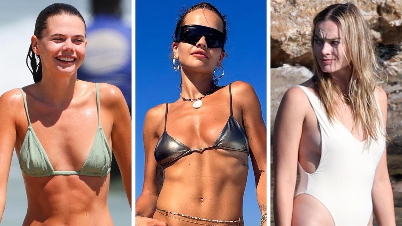 Celeb bikinis swimsuits Margot Robbie Kim Kardashian Kendall