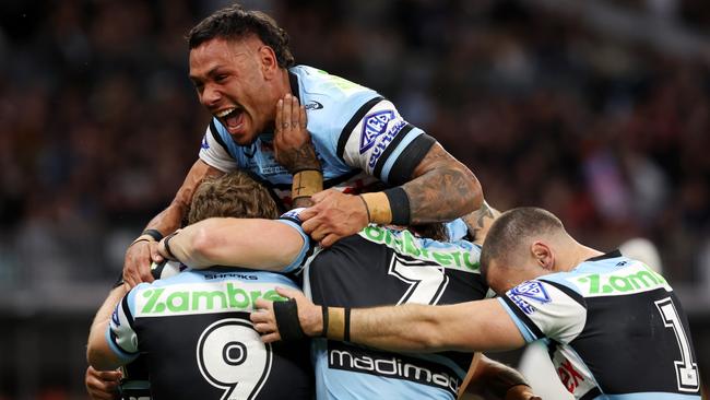 The Sharks are in the box seat to finish in the top four thanks to a very soft draw. Picture: Will Russell/Getty Images