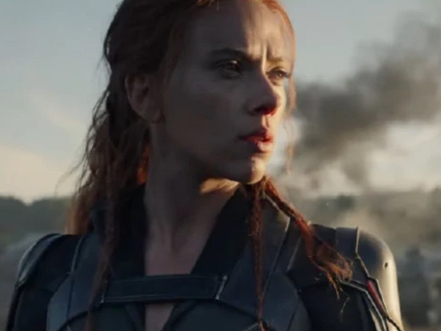 Scarlett Johansson in a scene from the first trailer for Black Widow.