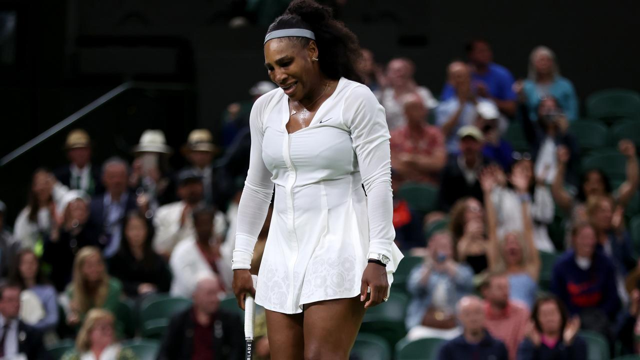 Serena Williams after losing against Harmony Tan.