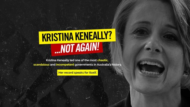 Screenshots the Liberal party ad on Kristina Keneally